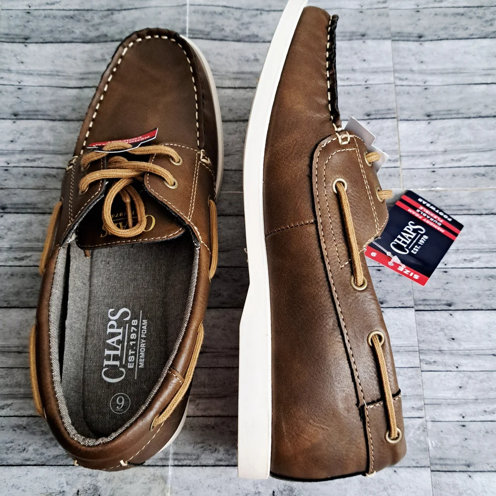 Chaps Men's Benny Boat Brown Loafer Shoes